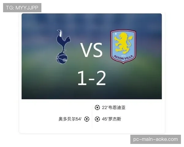 热刺客场1-1战平维拉，双方合计预期进球值仅为1.2